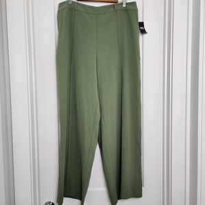 NEW INC International Concepts Pants Womens XL Green Wide Leg Pull-On Minimalist